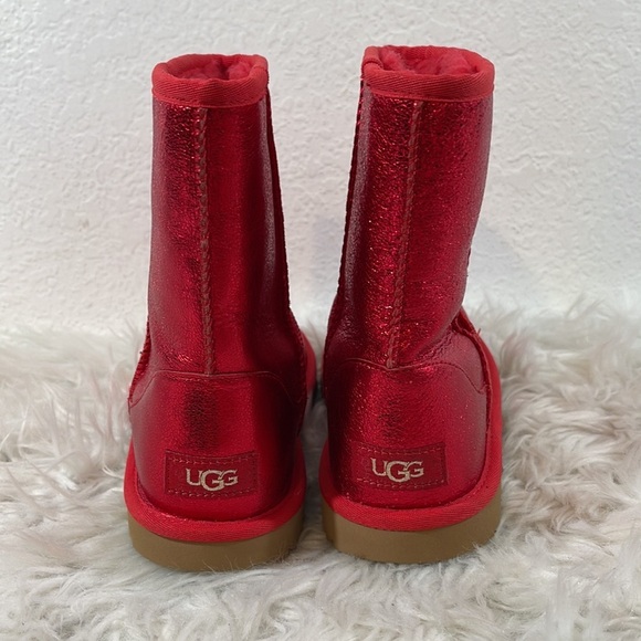 UGG RED METALLIC CLASSIC SHORT BOOTS SIZE 6 NEW - Picture 5 of 13